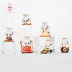 Искусственные игрушки Genshin Impact Paimon с тематикой еды, аниме мистическая коробка, милая фигурка, кавайная модель, подарок на день рождения для девушки