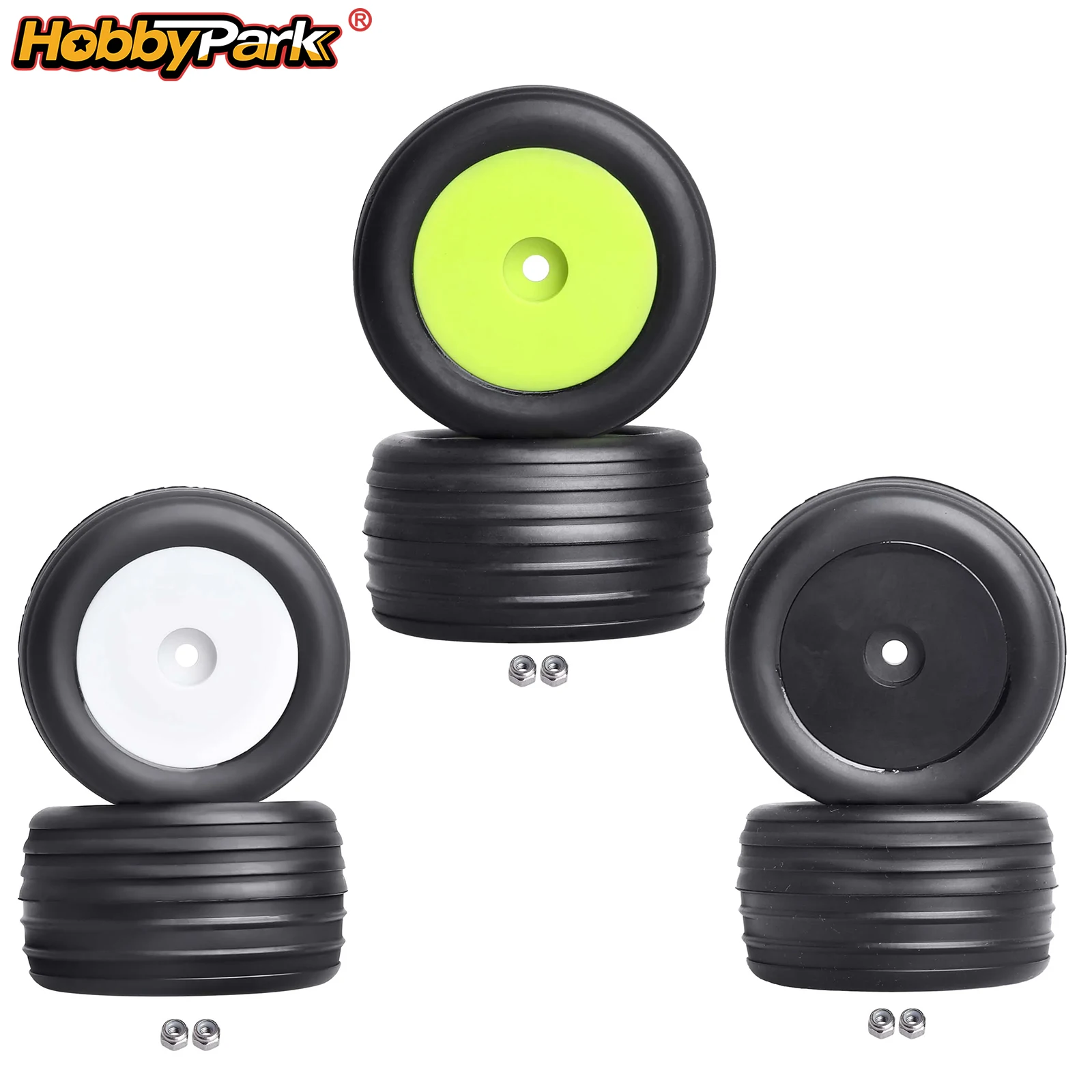 Фото Предварительно склеенные передние шины HobbyPark с колесами в сборе для Losi Mini-T 2.0 Mini B, запасные части LOS41010 №1