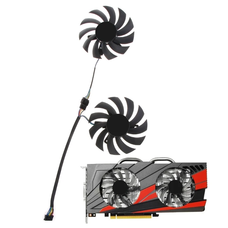 

1/2PC 12V 5Pin Graphics Card Cooling VGA Fan for Asus GTX1060-03G GTX960 GAMING