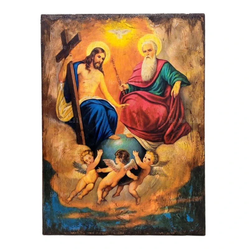 

Holy Triad Religious Icon Greek Artwork Canvas Wall Art For Livingroom Bedroom Decor