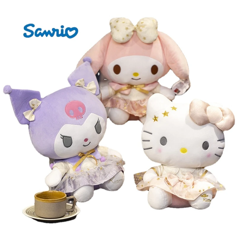 

Genuine Kawaii Sanrio Plush Toy Doll Kuromi Cinnamoroll Accompanying Comfort Doll Ragdoll Plush Soft Pillow Birthday Gift