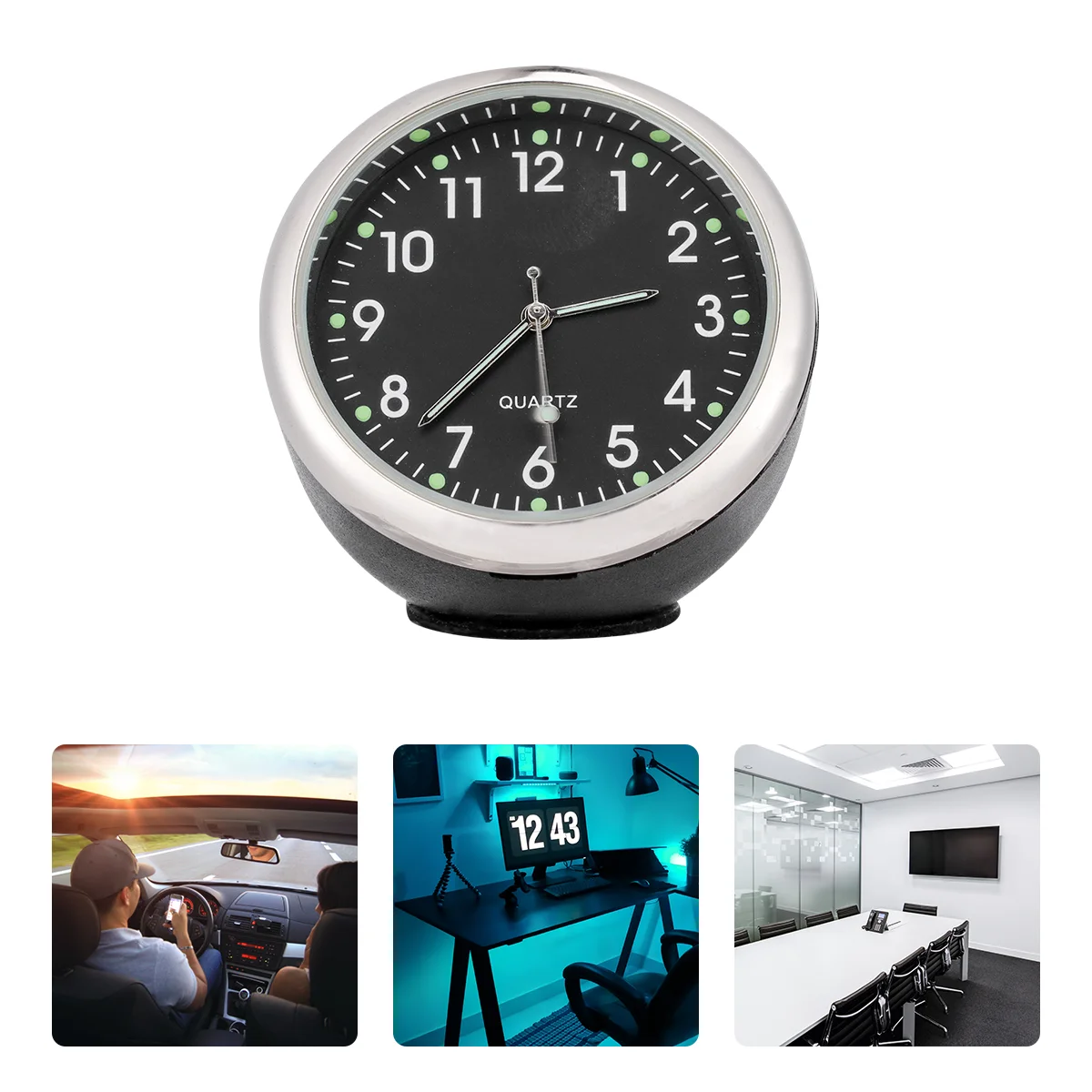 

Clock Car Dashboard Auto Luminous Dash Air Vent Clocks Vehicle Timer Decor Ornament Desktop