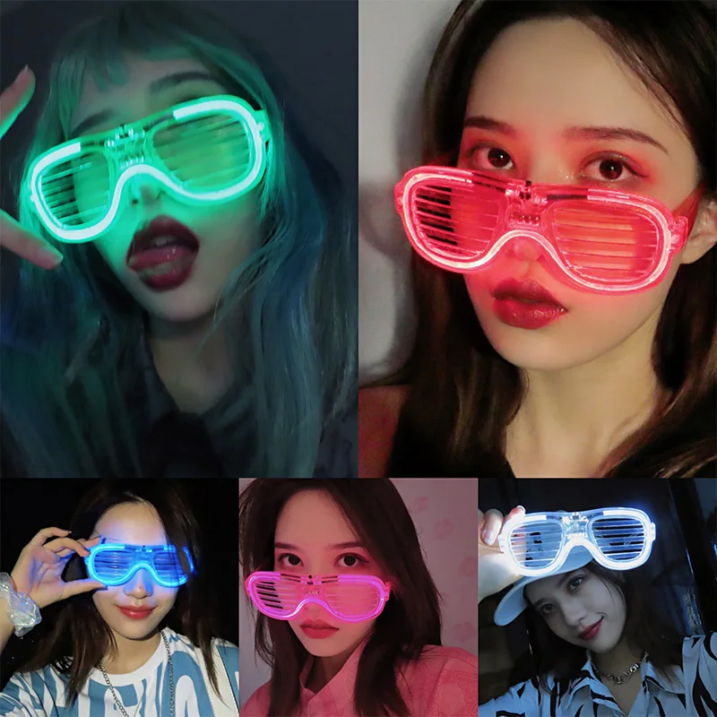

Light Led Glasses Neon Party Flashing Glasses Luminous Glasses Bar Party Concert Props Fluorescent Glow Photo Props Supplies