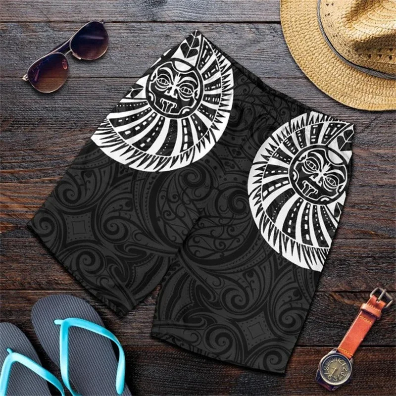 Белые мужские шорты из Новой Зеландии Гавайские пляжные короткие плавки для