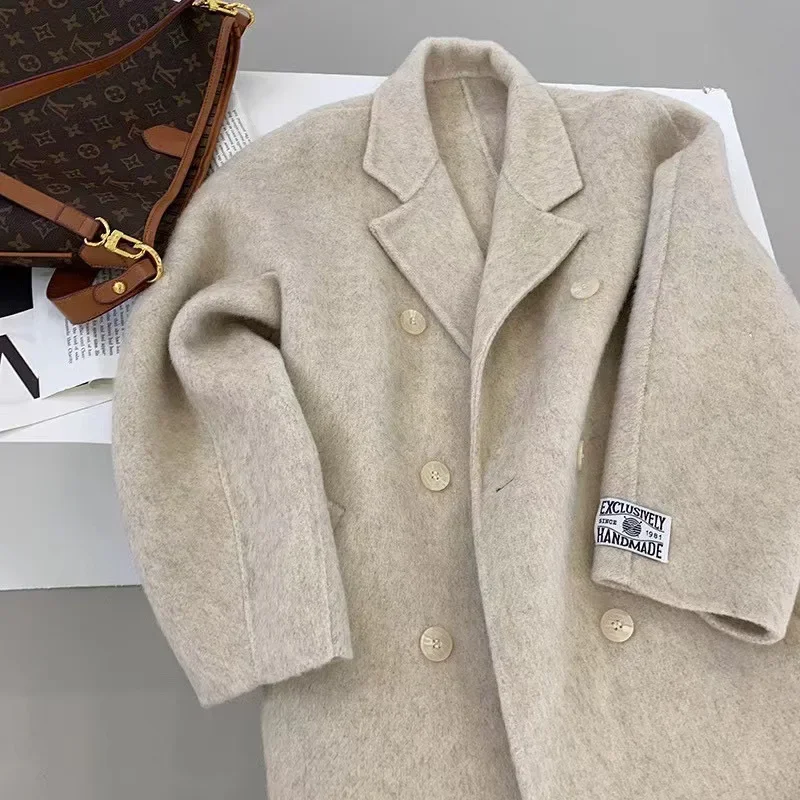 Премиум детское верблюжье Пальто утепленное средней и длинной кашемировое