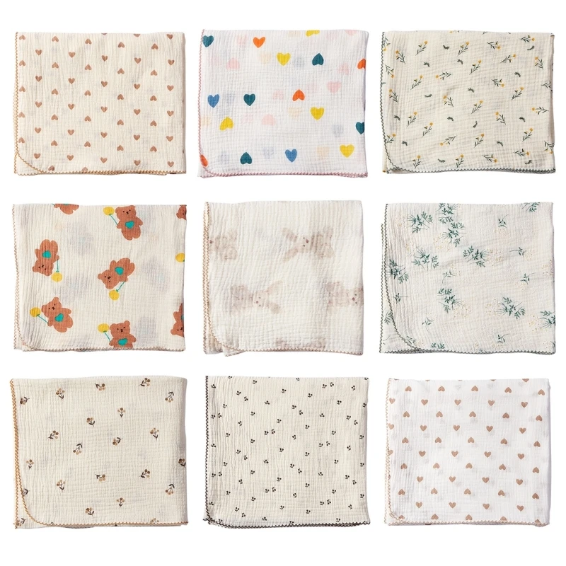 

Cotton Swaddles Blanket with Floral Print for Newborns and Infants Breathable Muslin Diaper Wrap Towel Stroller Cover