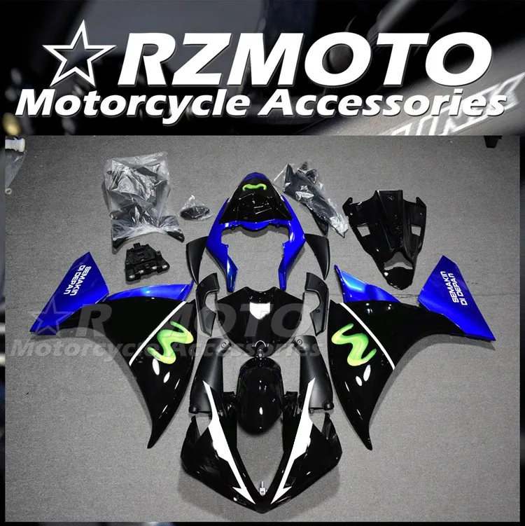 

Новый комплект обтекателей из АБС-пластика под давлением для YAMAHA YZF-R1 2009 2010 2011 09 10 11, комплект обтекателей синего и черного цвета