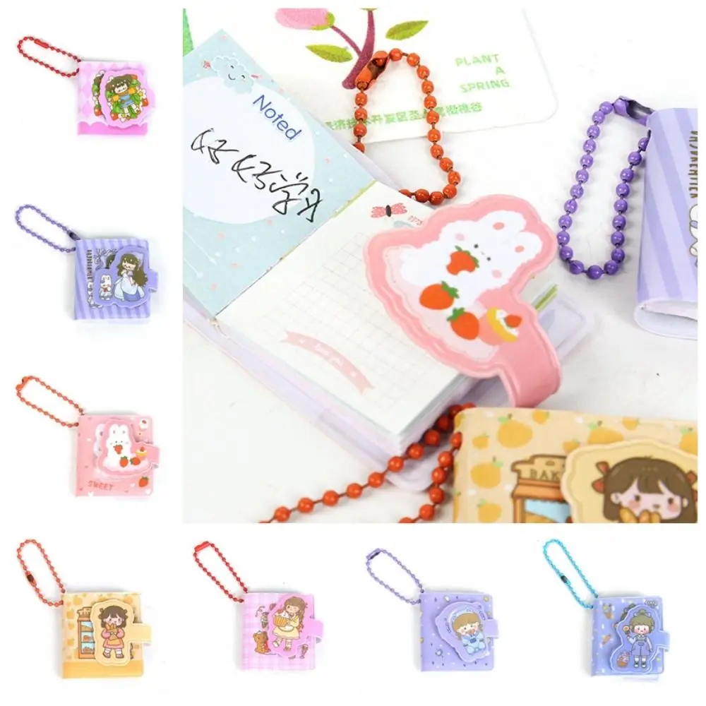 

Cute Portable Smalll Mini Notebook With Keychain Fruit Plant Cartoon Pocket Notepad Mini Writing Pad