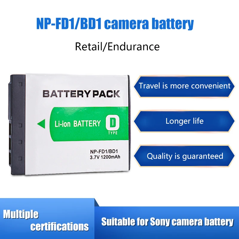 Аккумулятор NP-BD1 для Sony DSC-TX1 T70 T77 T90 T200 T700 T900 NP-FD1