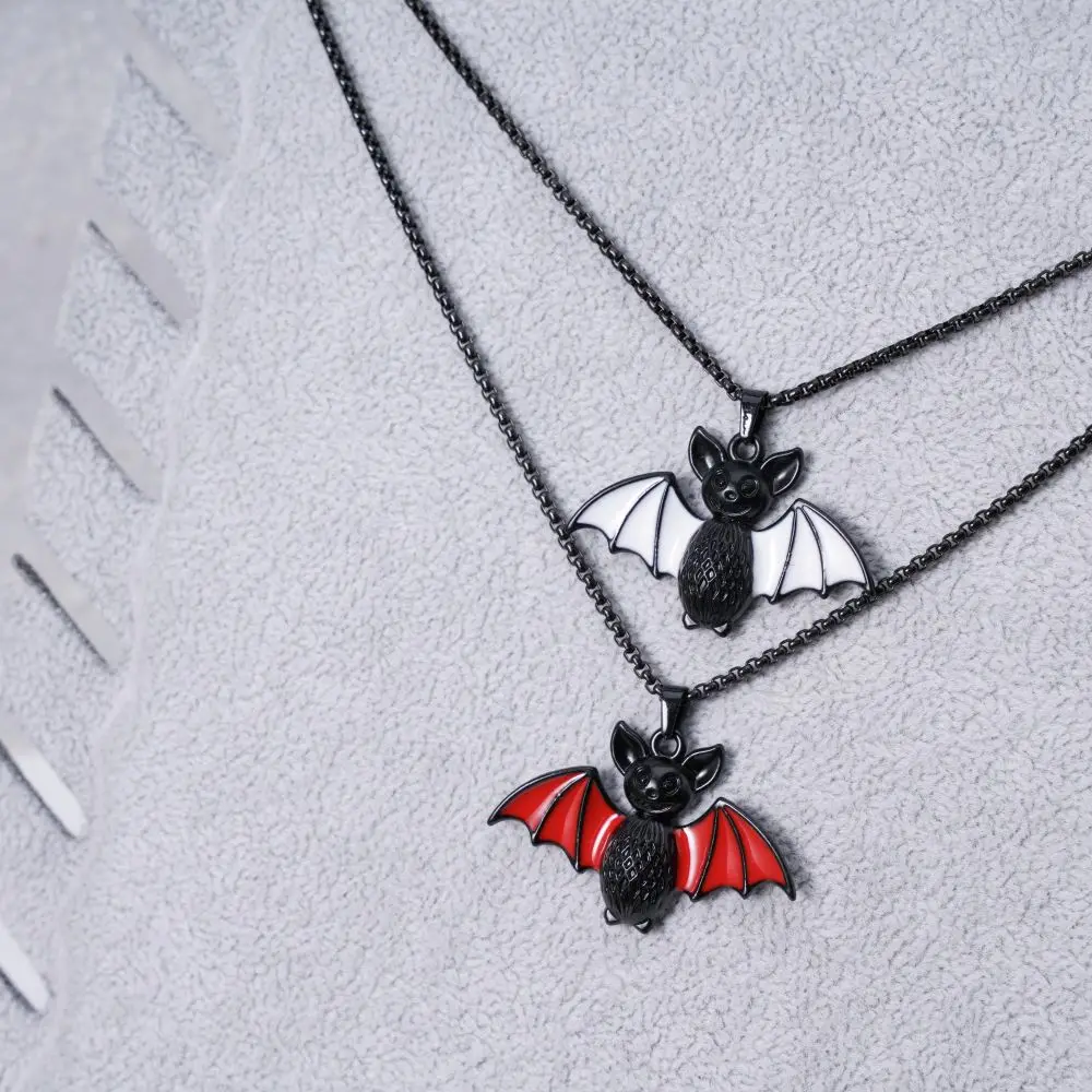 Винтажное готическое ожерелье с летучей мышью для модных мужчин подвеской в