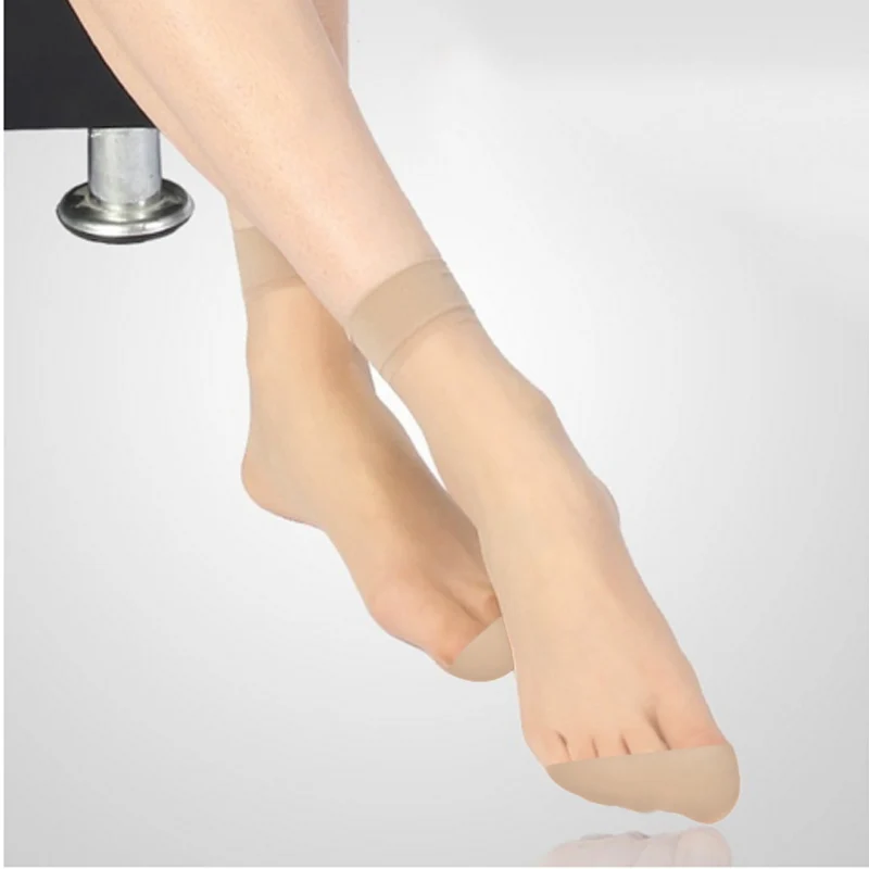 200pcs=100 Pairs Summer Female Short Socks Thin Crystal Transparent Girl Ankle Silk Smooth Non-slip Suitable Sock for Women's