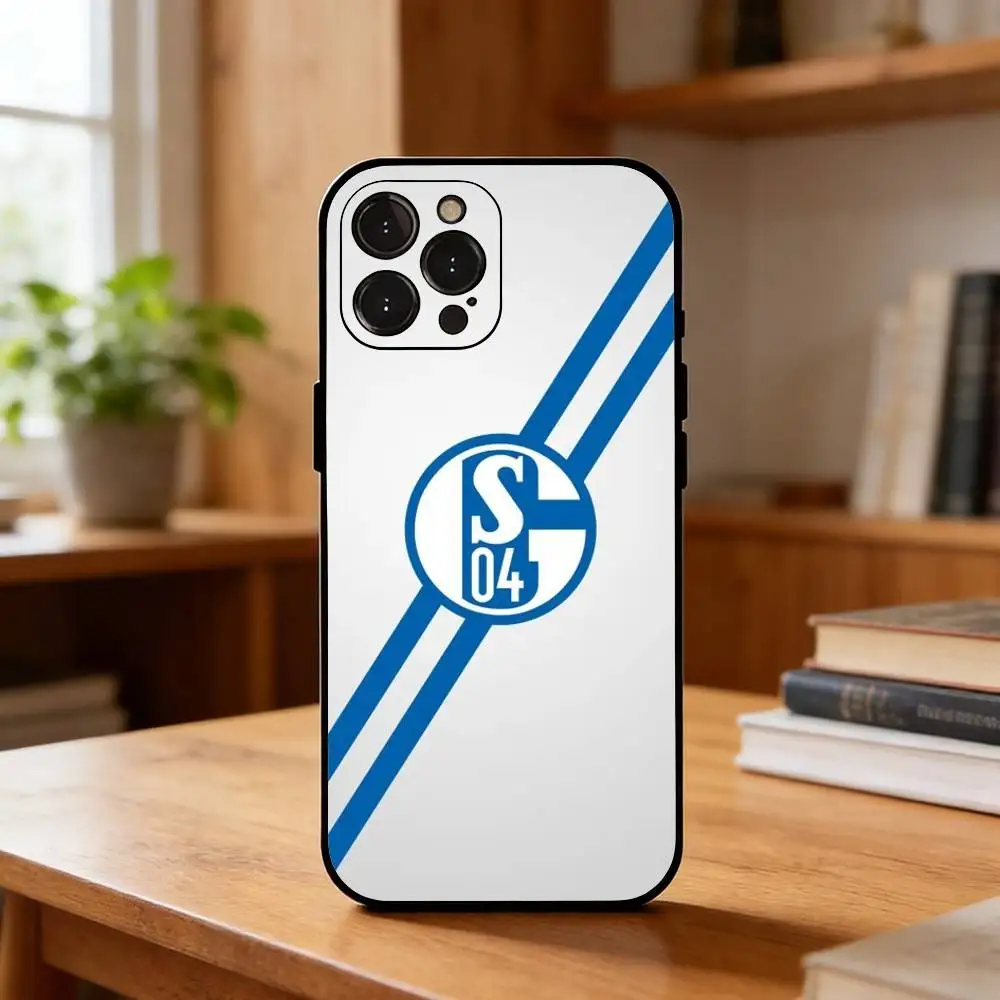 Фото Чехол для телефона S-Schalke 04 T-Team Colors Sleek для iPhone 17, 16, 15, 14, 13, 12 Plus, Pro Max, XS, 5G, мягкий силиконовый, черный №4