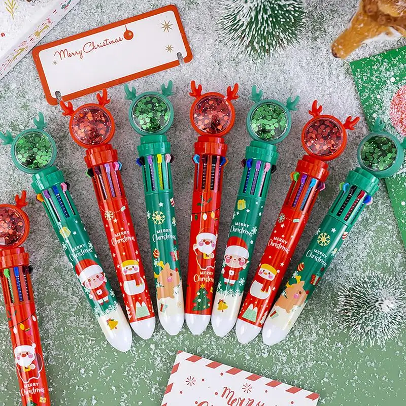 

Ballpoint Pens For Note Taking Multicolored Retractable Push Type Ballpoint Pen All-In-One Colorful Multi-Function Marker Pen