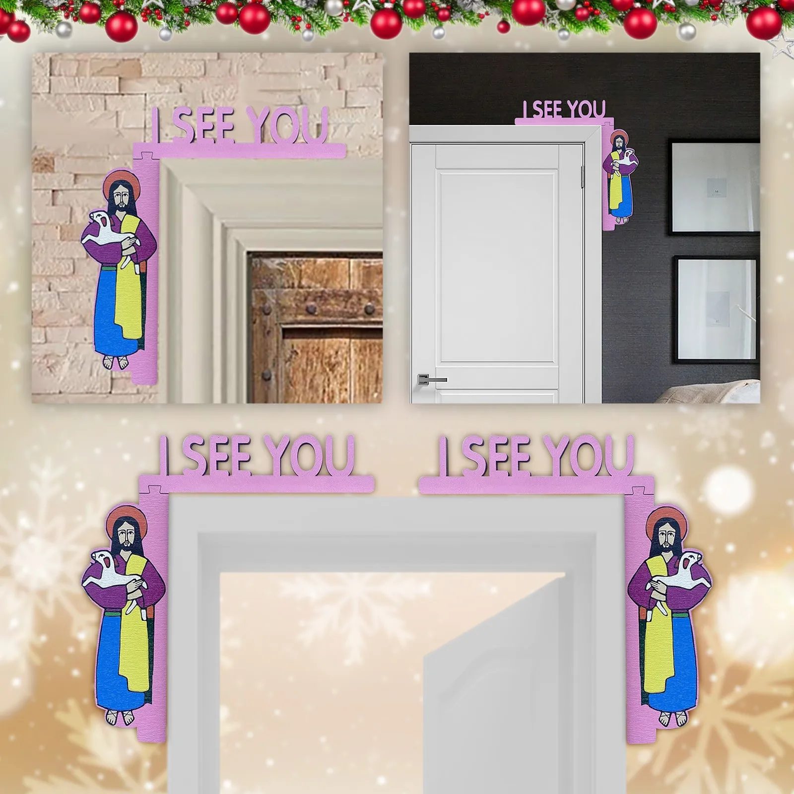 

Рождественские шары, стандартная рамка, я тебя вижу, значок Иисуса, я вижу Иисуса, дверь, сидящее украшение, подвесные стеклянные украшения