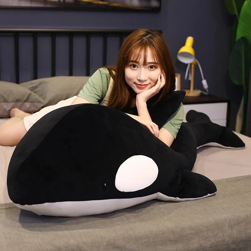 

1pc 60/80cm Cute Killer Whale Plush Doll Pillow Soft Orcinus orca Black White Whale Fish Plush Toy Stuffed Shark Baby Toys Gift