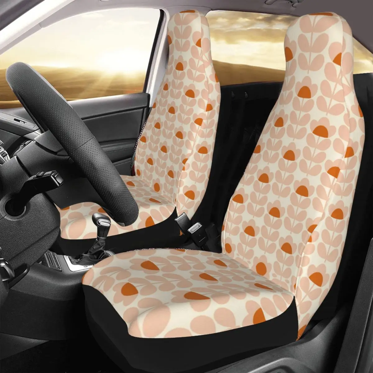 

Orla Kiely Universal Car Seat Cover Auto Interior Women Colorful Leaf Car Seat Protector Fabric Car Accessories