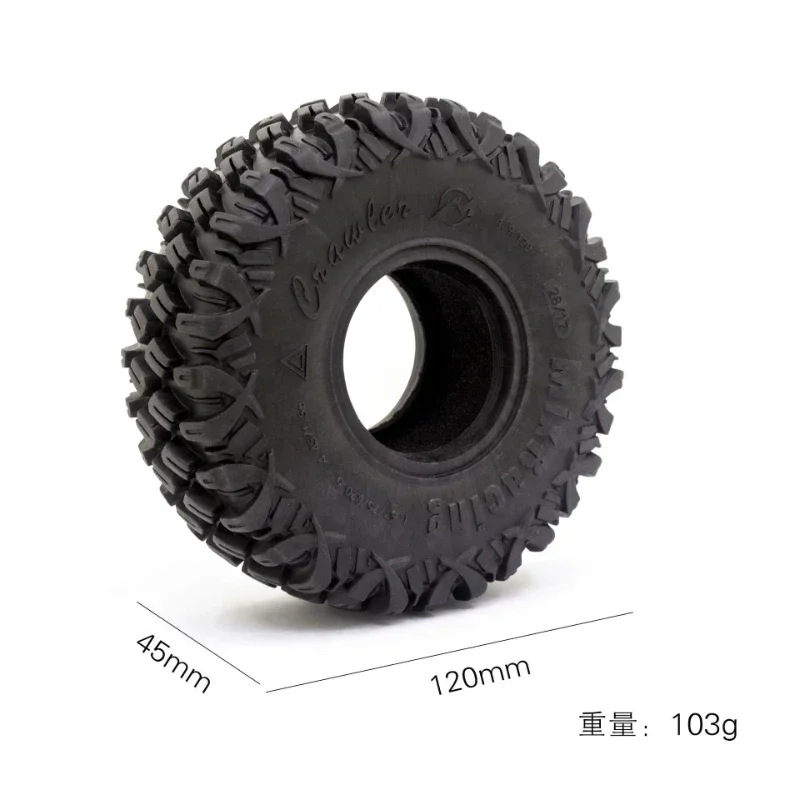 Резиновые шины для захвата грязи 120 мм 1 9 дюйма 1:10 RC Crawler Axial SCX10 90046 90047 TRX-4 Defender G500 TRX6