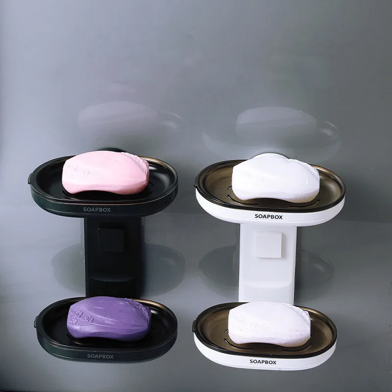 

Настенный держатель для мыла и посуды, двухслойная корзина для хранения мыла в ванной комнате, полка, кухонные принадлежности