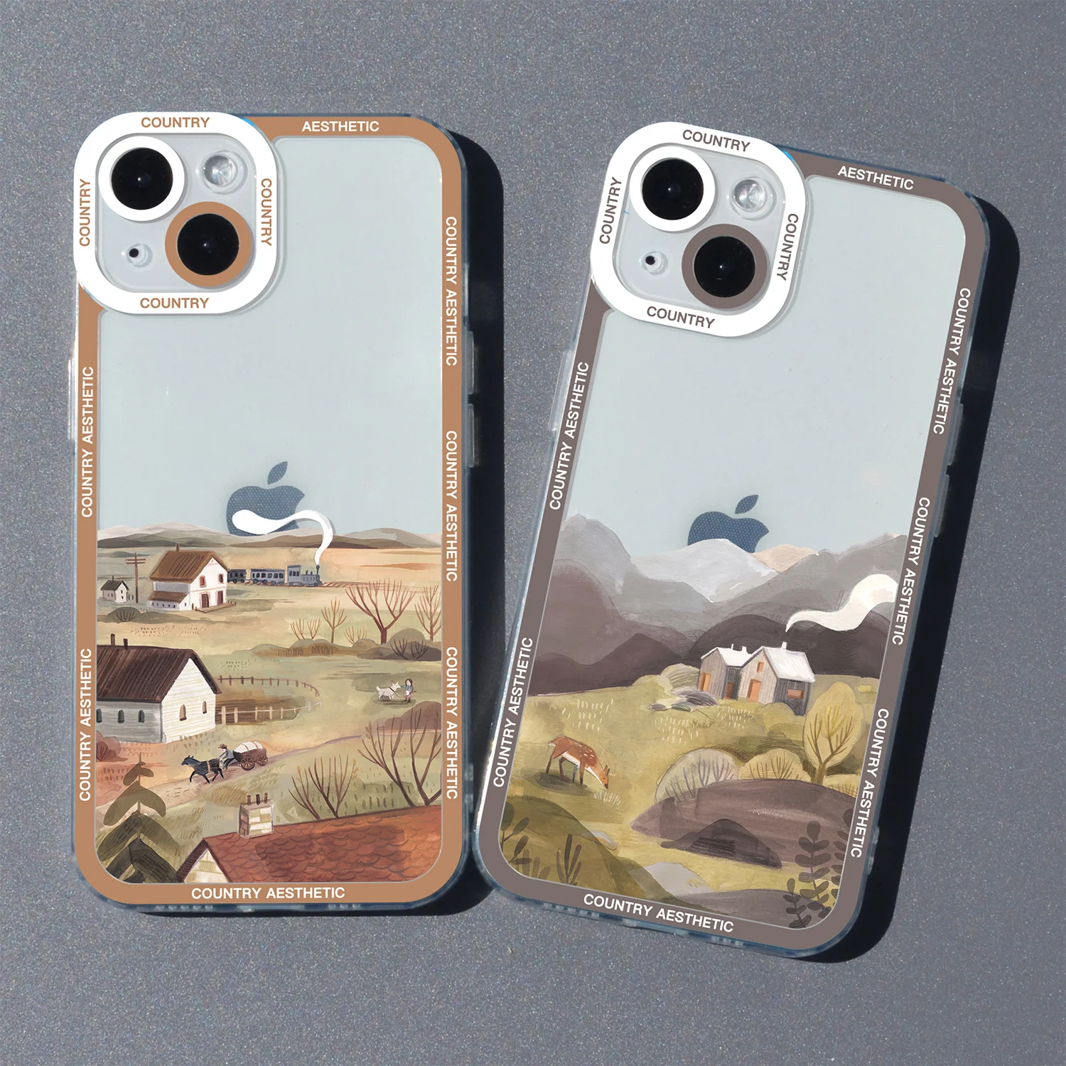 

Scenery Illustration Country Aesthetic Silicone Phone Case For iPhone 14 13 12 11 Pro Max Mini XS X XR SE 7 8 Plus Soft Cover