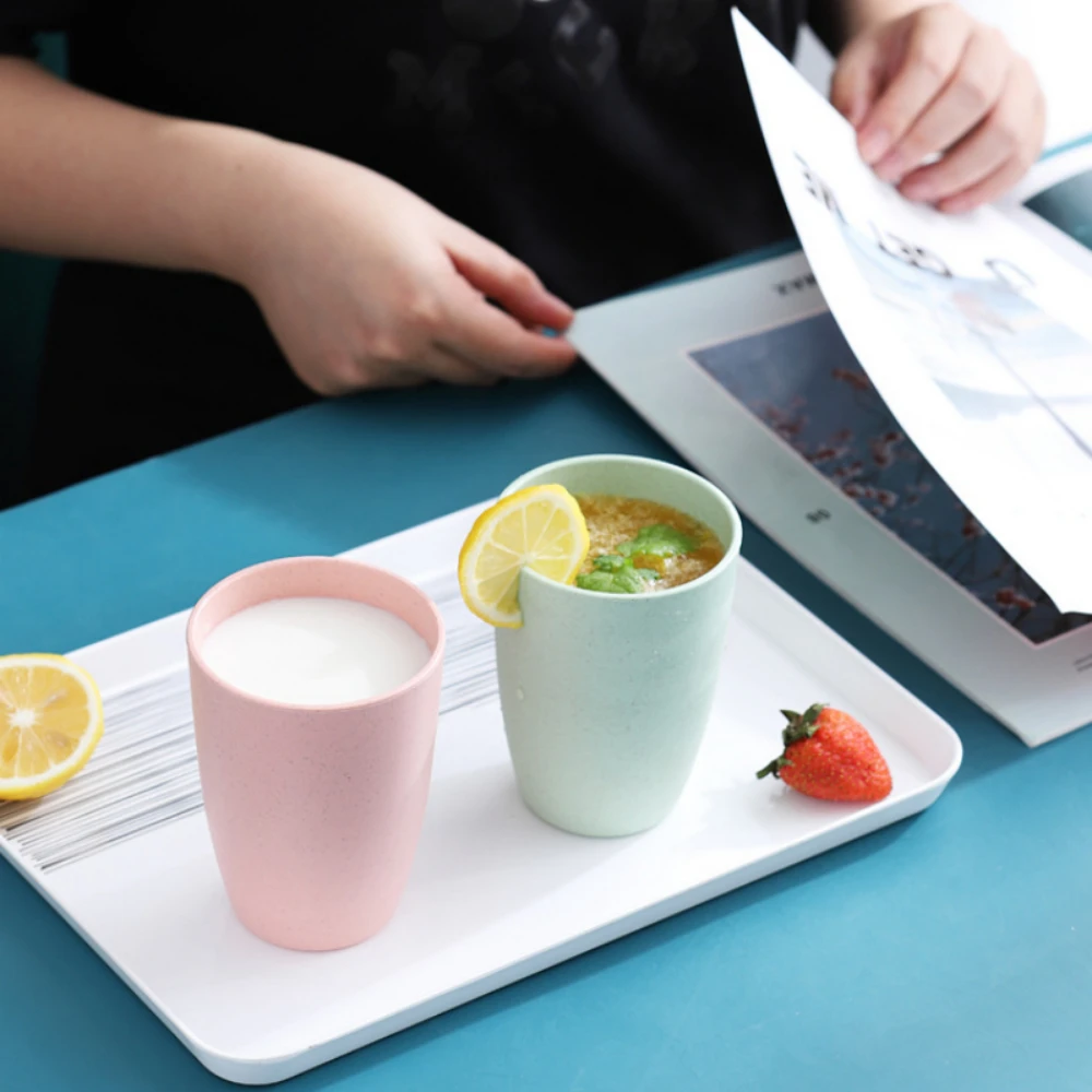 Детские кружки для кормления из пшеничной соломы, утолщенные, домашние, с большой вместимостью, квадратная форма, детская пластиковая посуда.