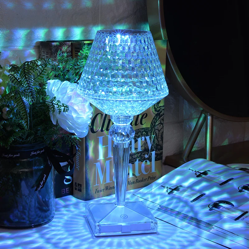 

LED Diamond Touch Desk Lamp Eye-Protection Reading Lamp Crystal Projection Night Lights Home Decoration Table Lamp for Bedroom
