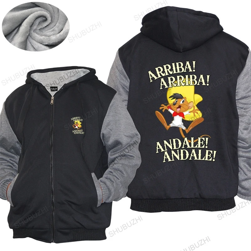 

Mens winter cotton warm coat Speedy Gonzales - Arriba! Andale! Popular Tagless thick hoody unisex hoodie casual zipper