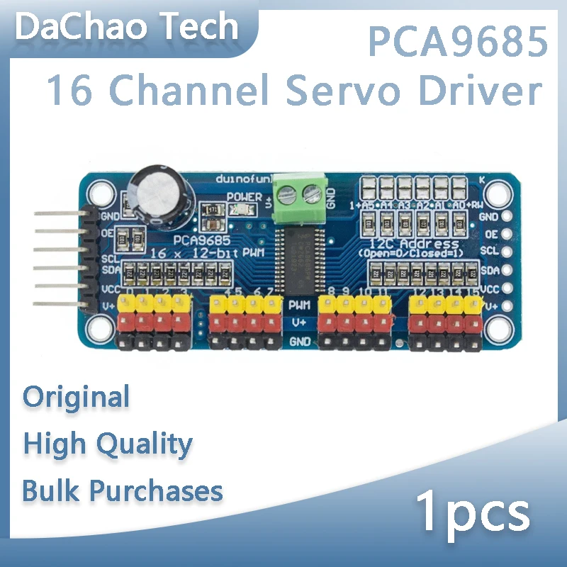 

PCA9685 16 Channel 12-bit PWM Servo motor Driver I2C Module Robot