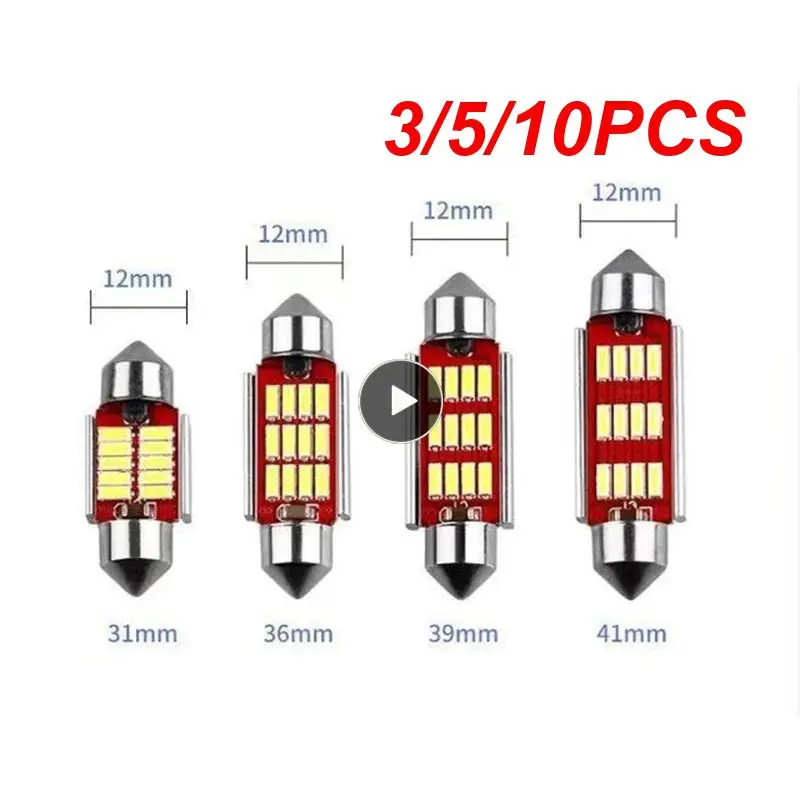 

3/5/10PCS Automobile Led Light High Stability 12v Roof License Plate Light Durable High Brightness Double Pointed Reading Light