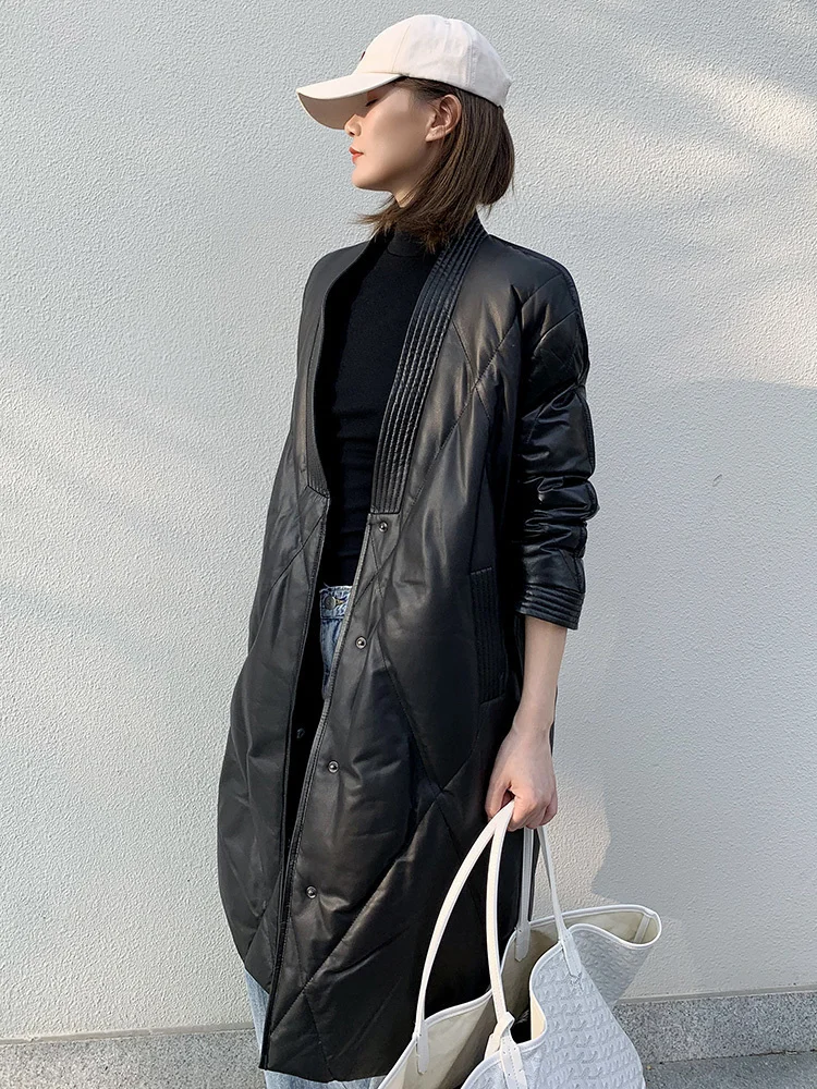 

Leather jacket,100% Genuine Leather Jacket Women Goose Down Jacket Sheepskin Coat Female Autumn Winter Woman Parkas Mujer Ch2023