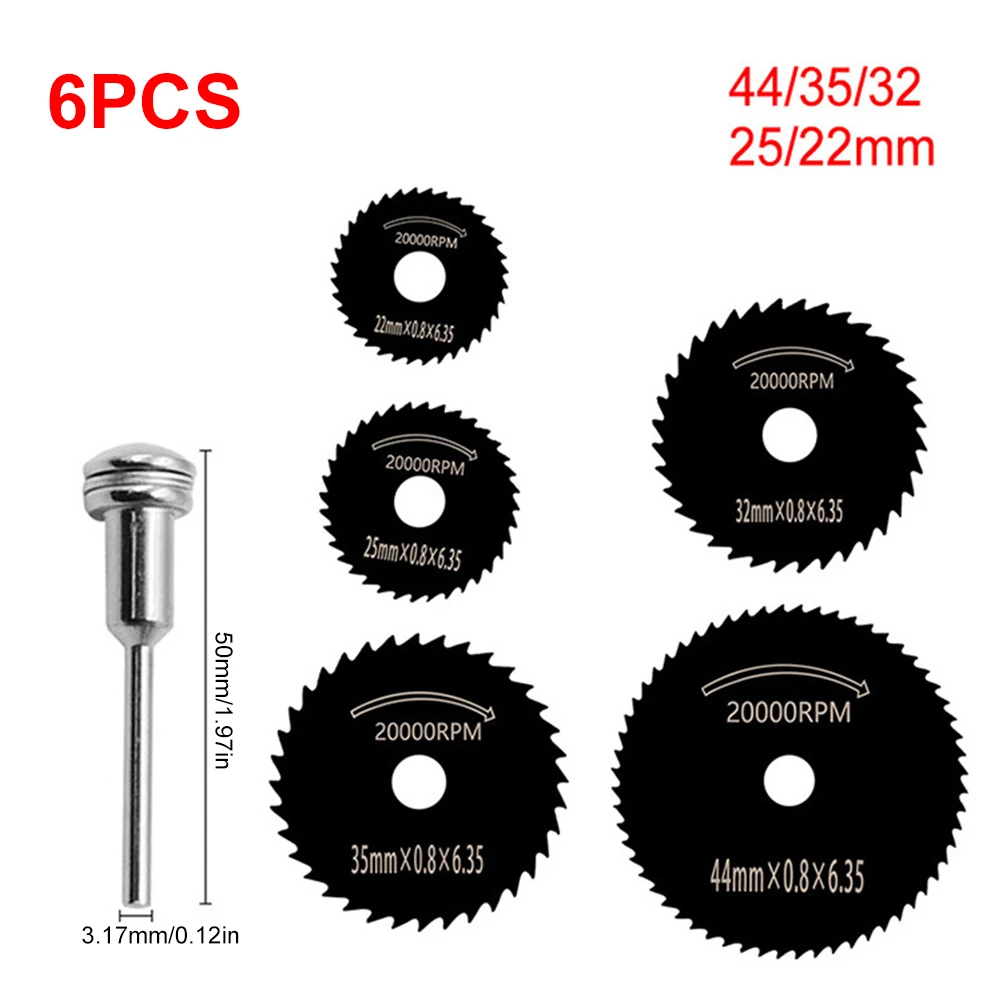

UYANGG 6Pcs/Set HSS Circular Saw Blade High Speed Steel Woodworking Cutting Discs for Woodworking Rotary Tools Saw Blade