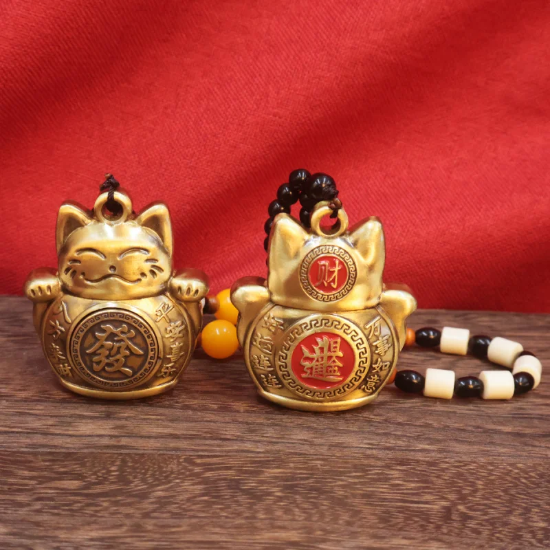 Новая латунная однотонная сумка Lucky Cat мини-играющая с руками настольное
