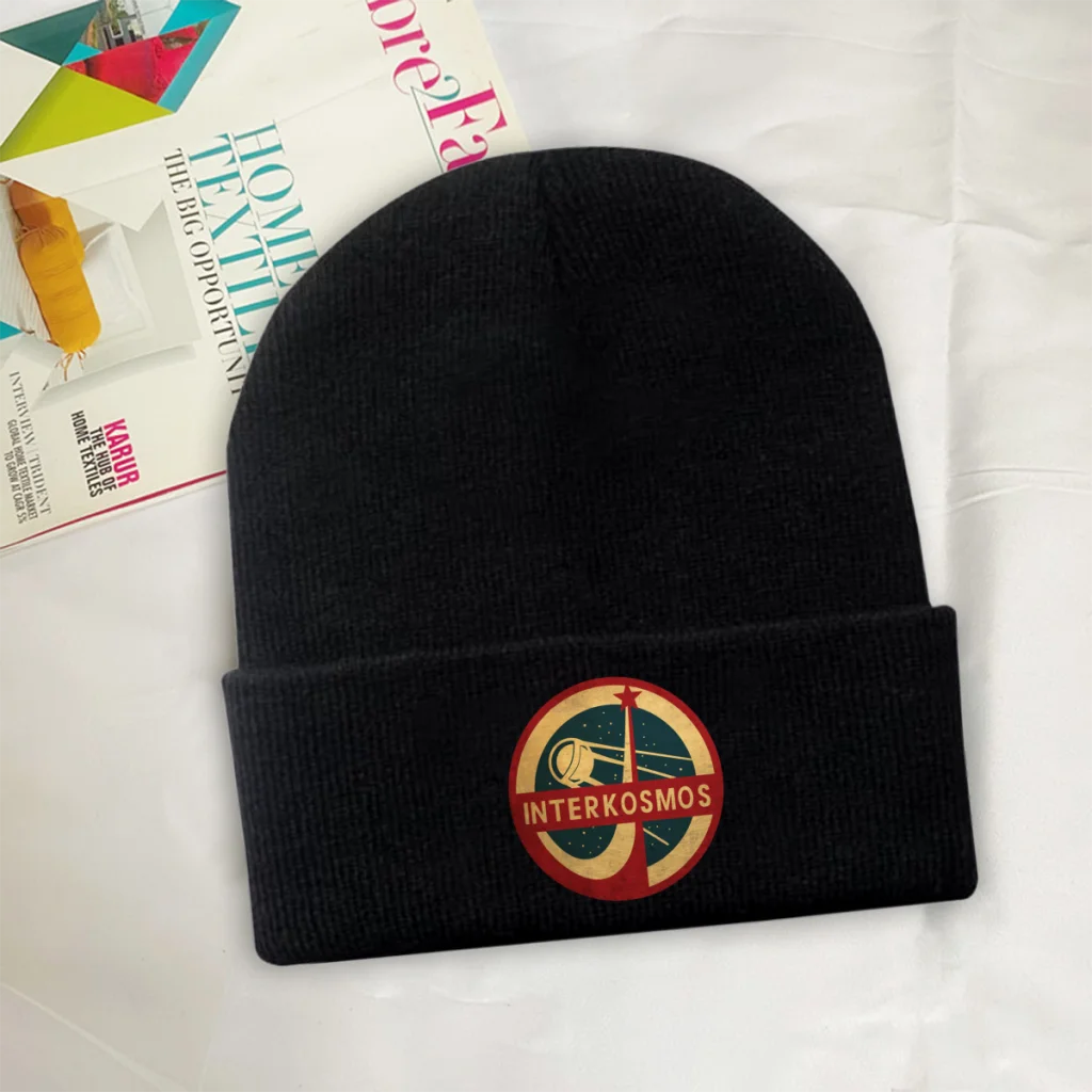 

Interkosmos Space Program Sputnik Satellite Skullies Beanie USSR Knitted Bonnet Adults Warm Caps Camping Street Brimless Hats
