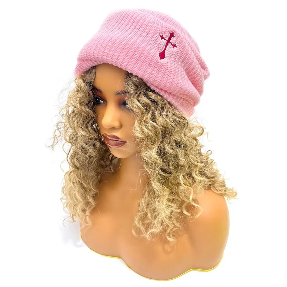 Трикотажная шляпа с вышивкой трикотажная ветрозащитная Женская Обложка для