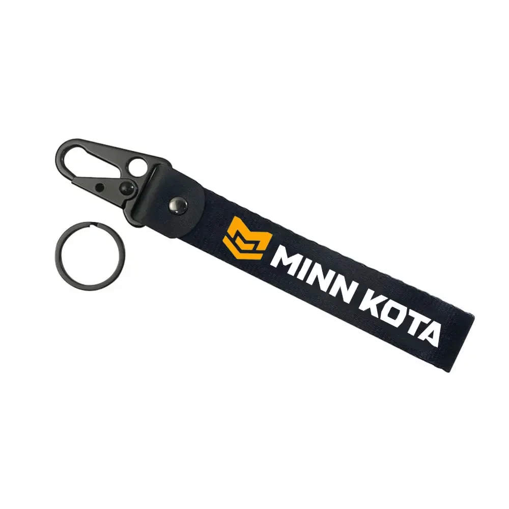 

Для MINN KOTA металлический брелок с крючком, нейлоновый ремешок, буксирные боки, термопринт, эмблема, брелок для ключей, ремешок, ремешок, аксессуары