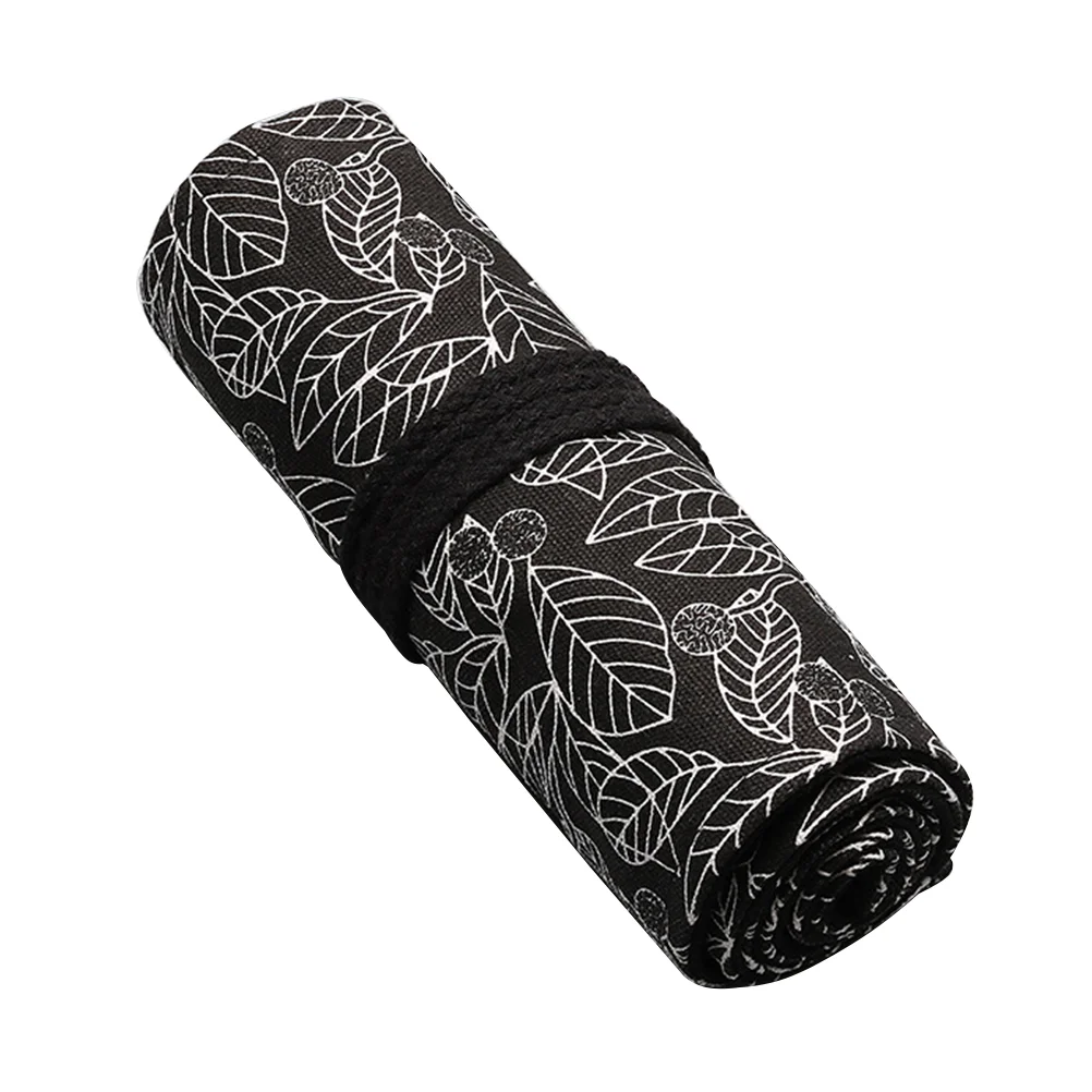 

Portable Canvas Pen Bag Large Capacity Rolling Case Roll Wrap Holder Pen Pouch Storage Organizer (36 Slots-Black
