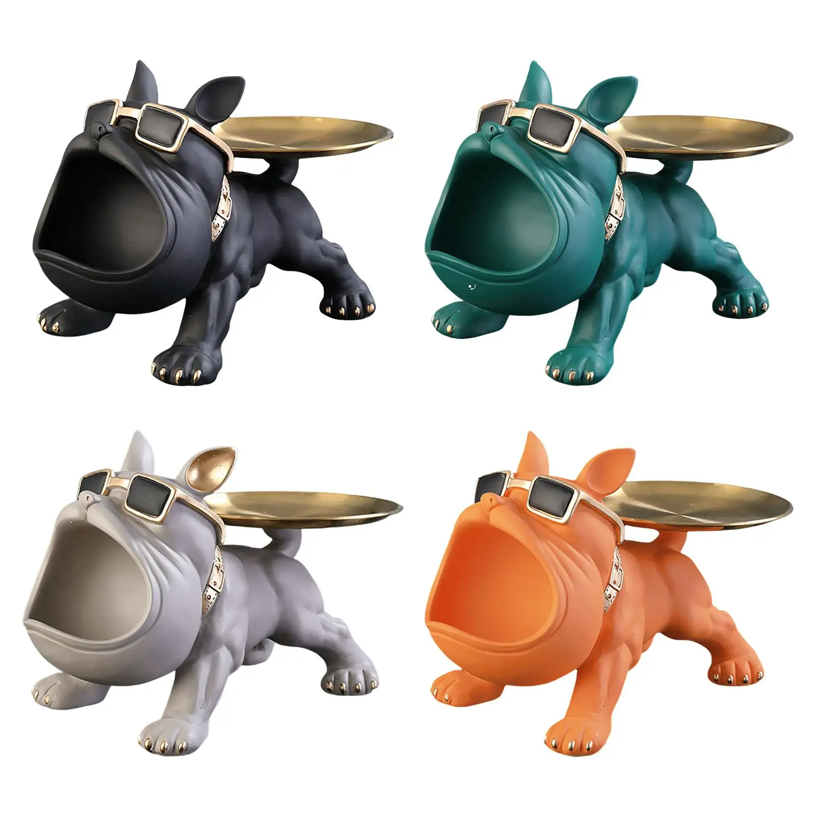 

Resin Dog Desk Storage Tray Statue Animal Sculpture Tableration Multifunction r Storage Container