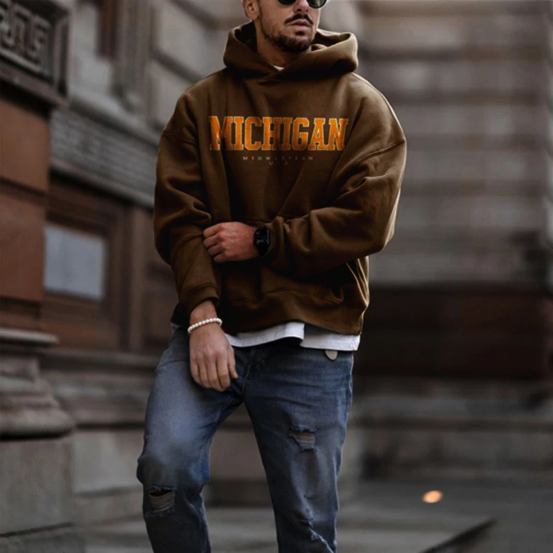

Fleece Liner Hoodie Mens Autumn Casual Long Sleeve Oversize Hoodies Hip Hop Men Fashion Letter Printing Loose Hooded Sweatshirts