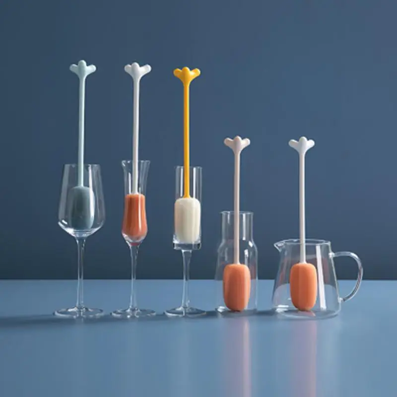 

Cup Scrubbing Cup Artifact Water Cup Brush With Long Handle 360° No Dead Ends To Tea Stains Cleaning Brush Sponge Bottle Brush