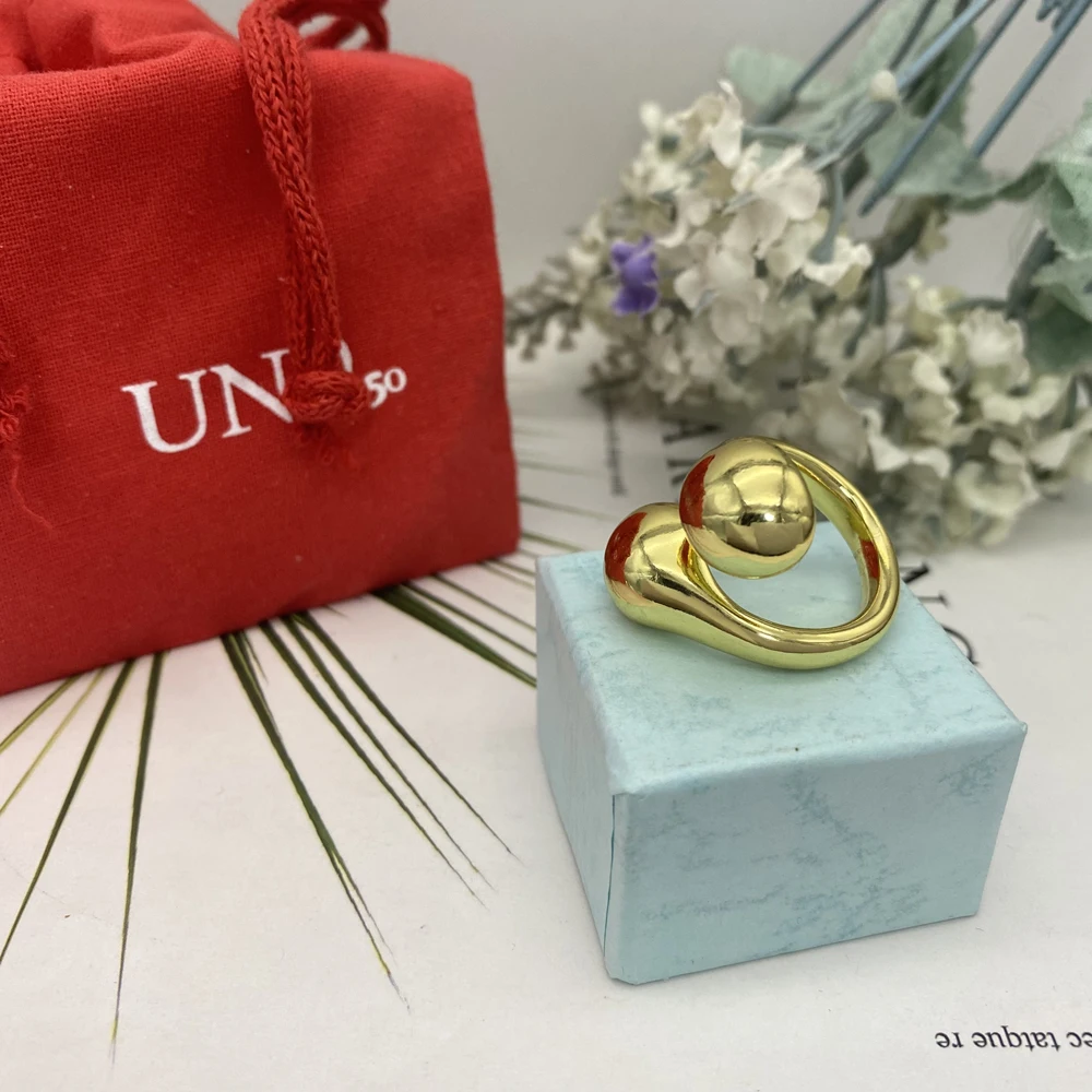 

Регулируемое кольцо с гравировкой, золотистое открытое регулируемое модное простое высококачественное женское Универсальное кольцо для свиданий и путешествий, подходит для UNO DE 50, 2023