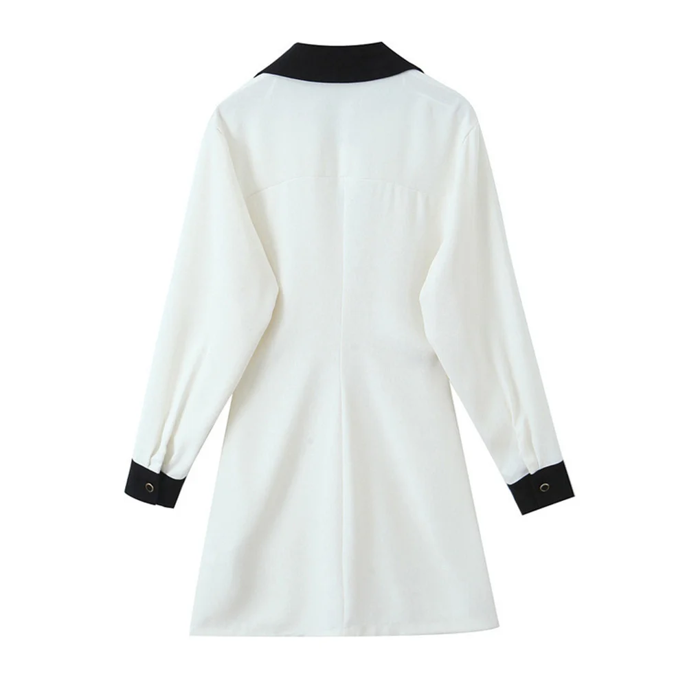 Женское платье-поло Taop &amp Za с длинными рукавами и контрастными краями