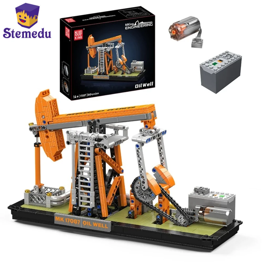 Фото MOLD KING 17087 Масляная колодец Модель Технология MOC Engineering 840 шт. Строительные блоки Игрушка с электродвигателями №1