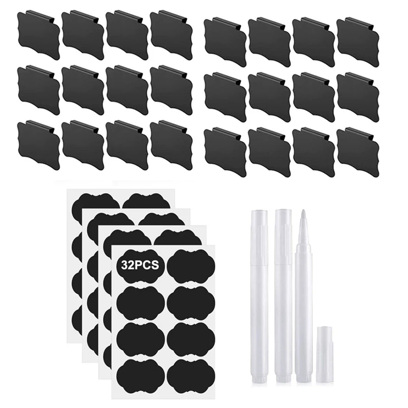 

24PCS Labels For Storage Bins Removable Black For Storage Bins Pantry Labels Clip Label Holder