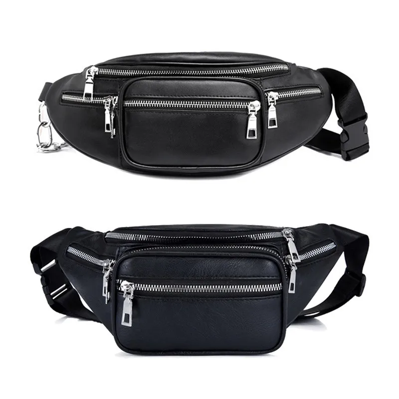 

Fashion Bags For Women Stone Pattern PU Leather Chain Waist Bag Bananka Bag Leisure Fanny Pack Women Satchel Belly Band Belt Bag