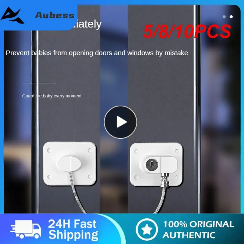 

5/8/10PCS Limiter Baby Safety Refrigerator Lock Sliding Closet Door Locks Infant Security Cabinet Locks Punch-free Zinc Alloy