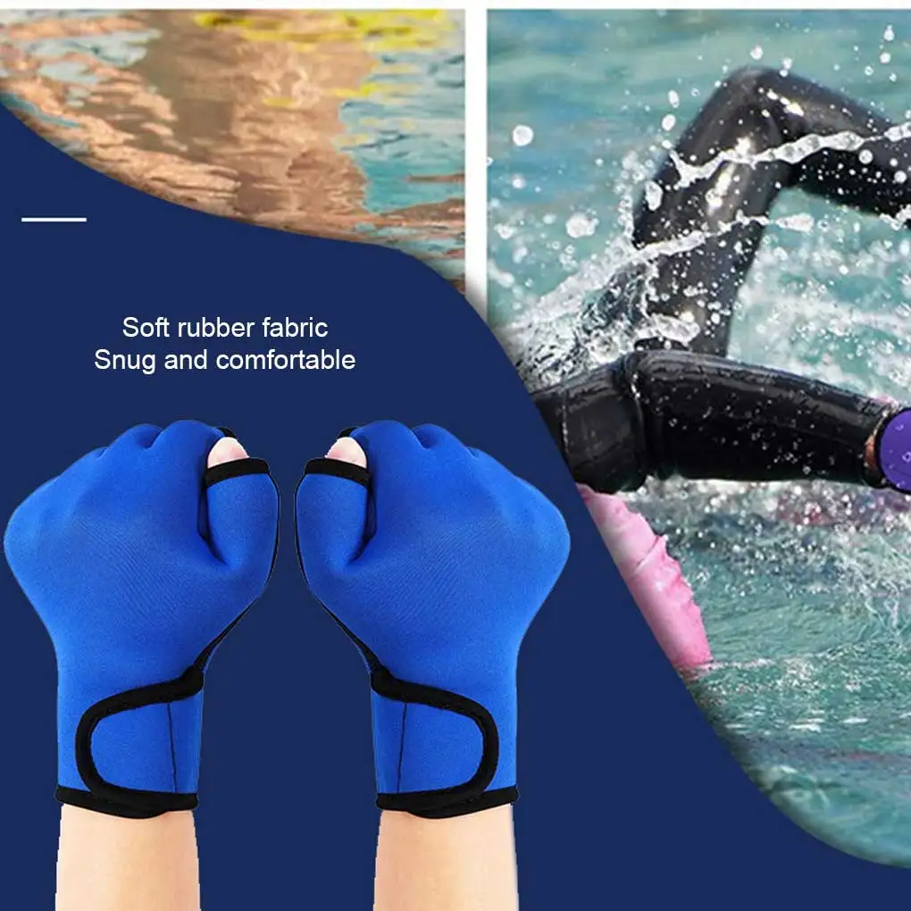 

1 Pair Women Men Neoprene Fingerless Webbed Glove Indoor Outdoor Adults Paddle Gloves Nonslip Reusable Water Sports