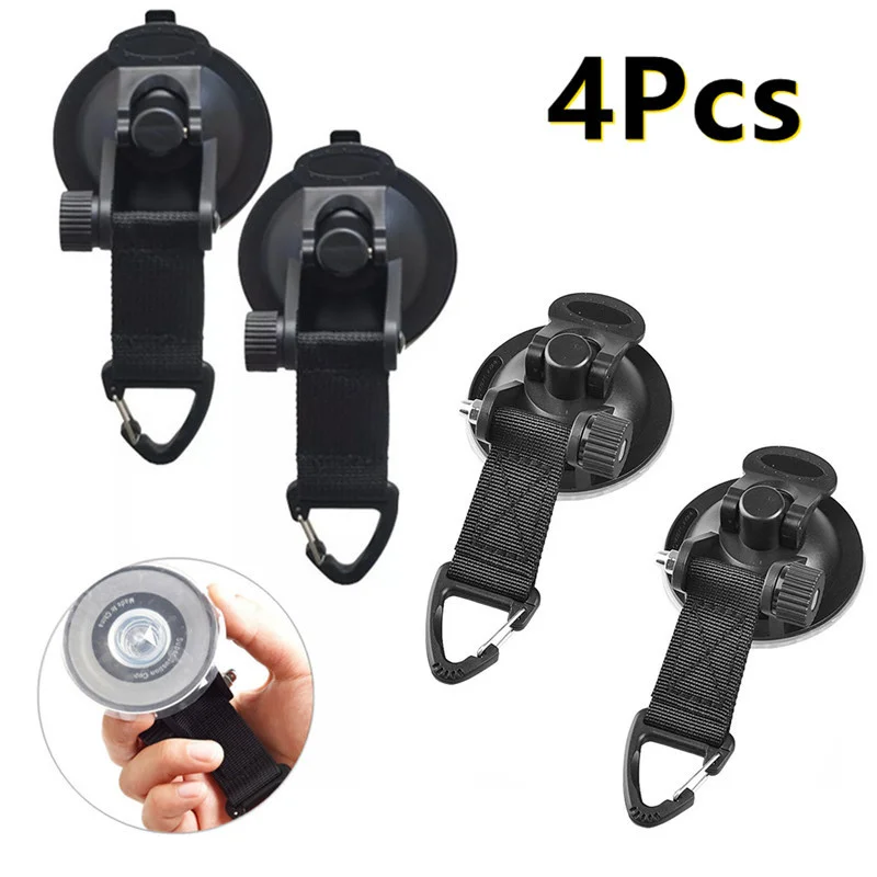 

4 Pcs/set Car Roof BoatTent Suction Cup Hook Suction Cup Anchor With Securing Hook Camping Tarp Tents Securing Hook Universal