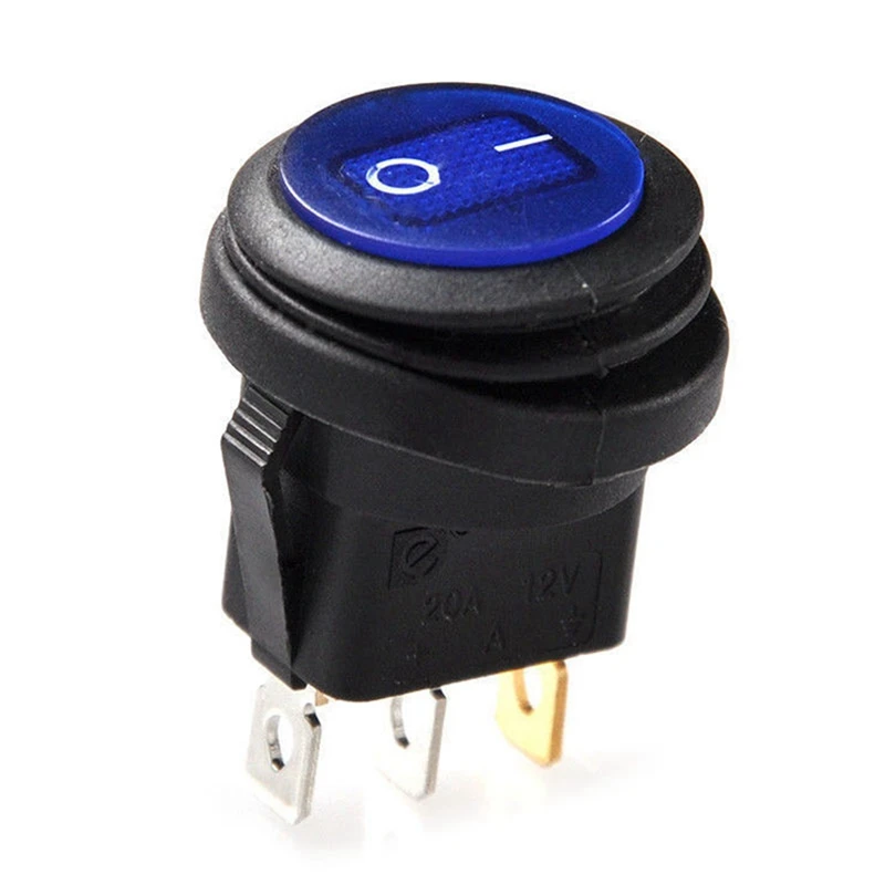 

25 Pcs 12V 20A Waterproof Round On/Off Rocker Switch Car Auto Boat SPST