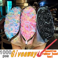1000pcs girls hair nylon rubber headband children ponytail holder bands elastic hair accessories kids ornaments ties headwear