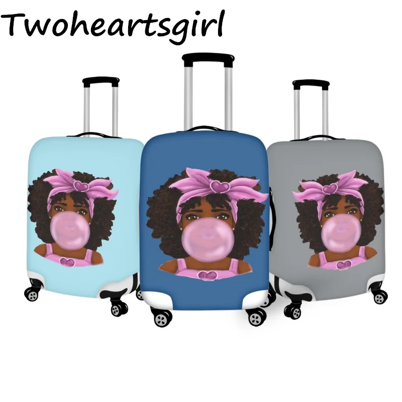 

Twoheartsgirl Kawaii African Girls Suitcase Covers Zipper Travel Luggage Protector Cover Apply to 18''-32'' Inch Trolley Case