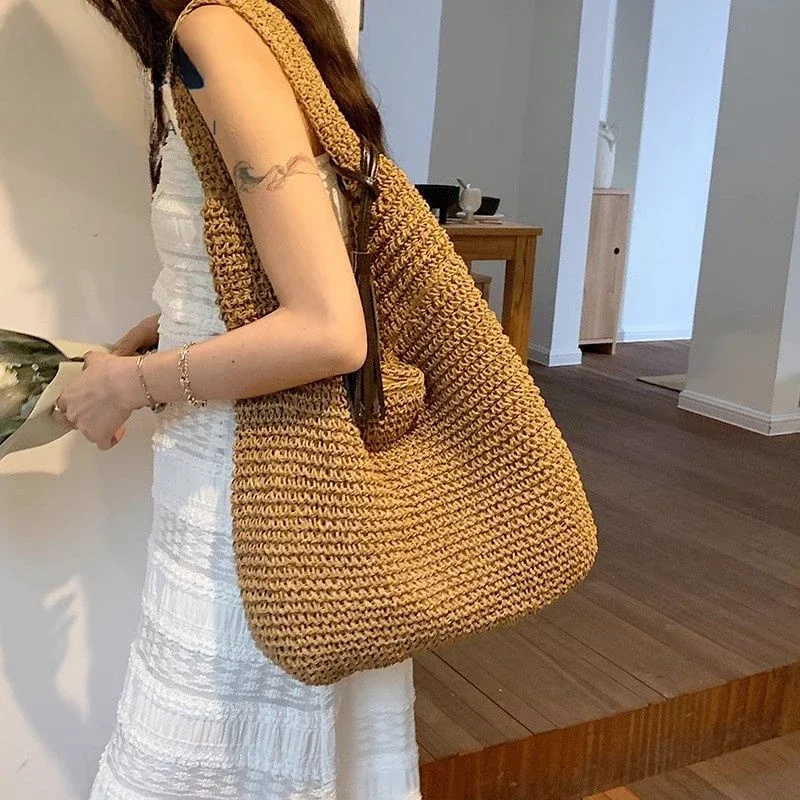 Новая летняя пляжная соломенная сумка для отдыха ленивый непринужденный с